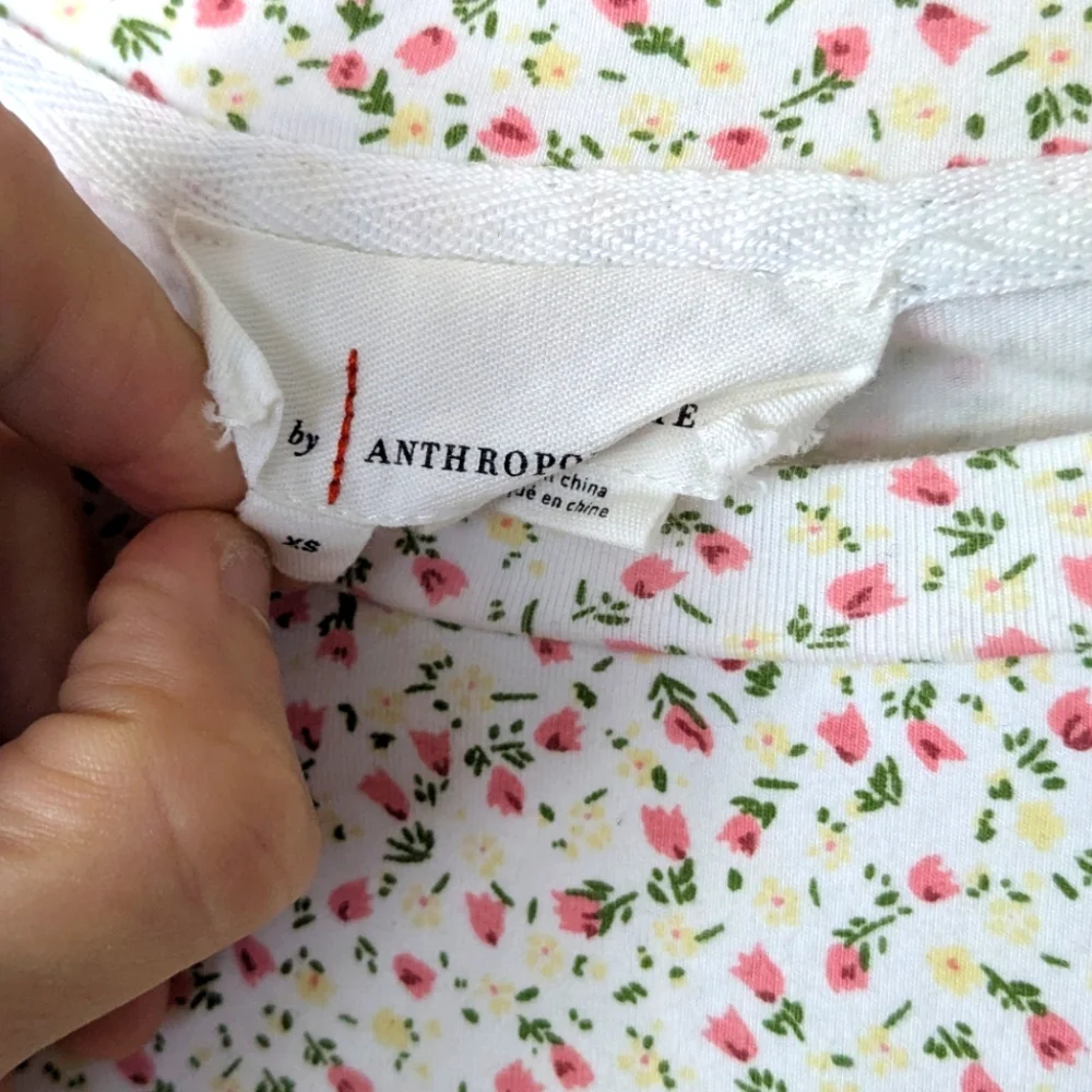 Anthropologie Allaire Floral Print Long Sleeve Ruffle Puff Sleeve Top XS